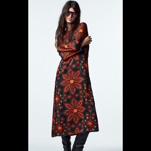 Zara Printed Dress Blogger Favorite